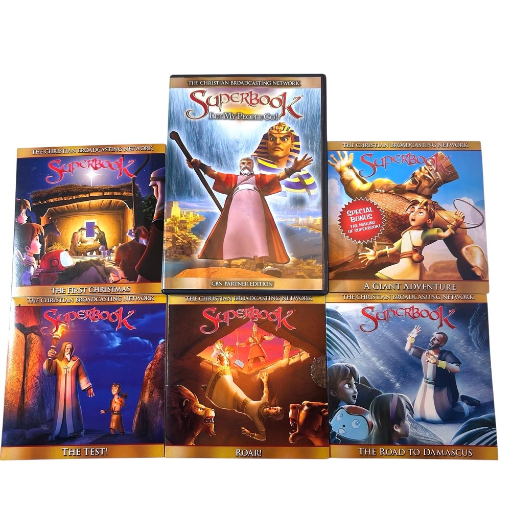 Superbook The Christian Broadcasting Network 6 DVD Lot -4 New, 2 Used, Cardboard